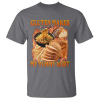 Funny Gluten Free T Shirt Gluten Makes My Tummy Hurt Vintage Bootleg Graphic