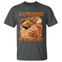 Funny Gluten Free T Shirt Gluten Makes My Tummy Hurt Vintage Bootleg Graphic
