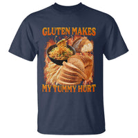 Funny Gluten Free T Shirt Gluten Makes My Tummy Hurt Vintage Bootleg Graphic