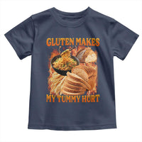 Funny Gluten Free Toddler T Shirt Gluten Makes My Tummy Hurt Vintage Bootleg Graphic