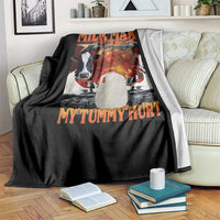 Lactose Intolerant Meme Throw Blanket Milk Makes My Tummy Hurt Vintage Bootleg Graphic