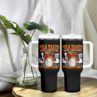 Lactose Intolerant Meme Tumbler With Handle Milk Makes My Tummy Hurt Vintage Bootleg Graphic