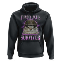 Tummy Ache Survivor Cat Meme Hoodie Funny Trending Oddly Specific Brainrot Memes