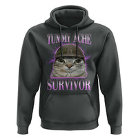 Tummy Ache Survivor Cat Meme Hoodie Funny Trending Oddly Specific Brainrot Memes