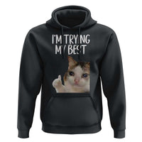 Im Trying My Best Funny Crying Cat Meme Hoodie - Wonder Print Shop
