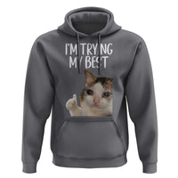 Im Trying My Best Funny Crying Cat Meme Hoodie - Wonder Print Shop