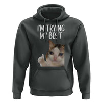 Im Trying My Best Funny Crying Cat Meme Hoodie - Wonder Print Shop
