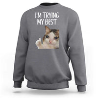 Im Trying My Best Funny Crying Cat Meme Sweatshirt - Wonder Print Shop