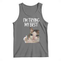 Im Trying My Best Funny Crying Cat Meme Tank Top - Wonder Print Shop