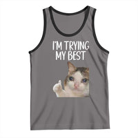 Im Trying My Best Funny Crying Cat Meme Tank Top - Wonder Print Shop