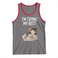 Im Trying My Best Funny Crying Cat Meme Tank Top - Wonder Print Shop