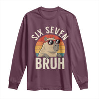 Six Seven Bruh 67 Meme Funny Capybara Long Sleeve Shirt