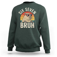 Six Seven Bruh 67 Meme Funny Capybara Sweatshirt