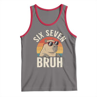 Six Seven Bruh 67 Meme Funny Capybara Tank Top