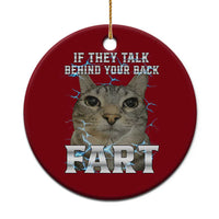 Cat Meme If They Talk Behind Your Back Fart Ceramic Ornament Funny Oddly Specific