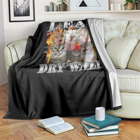Funny Cat Meme Bootleg Graphic Throw Blanket I Eat Drywall Funny Weird Cursed Internet Memes
