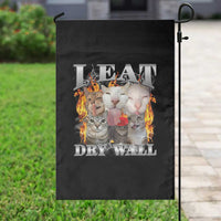 Funny Cat Meme Bootleg Graphic Garden Flag I Eat Drywall Funny Weird Cursed Internet Memes