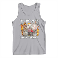 Funny Cat Meme Bootleg Graphic Tank Top I Eat Drywall Funny Weird Cursed Internet Memes