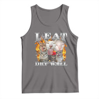 Funny Cat Meme Bootleg Graphic Tank Top I Eat Drywall Funny Weird Cursed Internet Memes