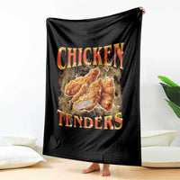 Funny Chicken Tenders Throw Blanket Funny Foodie Vintage 90s Bootleg Rap