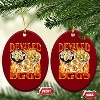 Deviled Eggs Ceramic Ornament Vintage 90s Thanksgiving Funny Foodie Bootleg Graphic