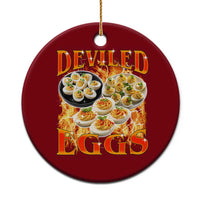 Deviled Eggs Ceramic Ornament Vintage 90s Thanksgiving Funny Foodie Bootleg Graphic