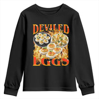 Deviled Eggs Youth Sweatshirt Vintage 90s Thanksgiving Funny Foodie Bootleg Graphic