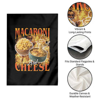 Macaroni And Cheese Meme Garden Flag Vintage 90s Style Funny Foodie Bootleg Graphic