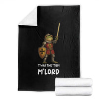 Knight Frog Throw Blanket Funny T'was The Tism M'Lord Vintage Autism Medieval