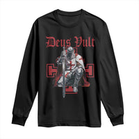 Deus Vult Knight Templar Long Sleeve Shirt Crusader Cross - Wonder Print Shop