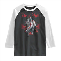 Deus Vult Knight Templar Raglan Shirt Crusader Cross - Wonder Print Shop