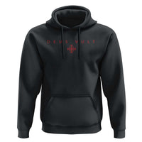 Catholic Knight Templar Crusader Cross Hoodie Subtle Minimal Christian Faith Deus Vult - Wonder Print Shop