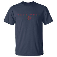 Catholic Knight Templar Crusader Cross T Shirt Subtle Minimal Christian Faith Deus Vult - Wonder Print Shop