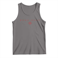 Catholic Knight Templar Crusader Cross Tank Top Subtle Minimal Christian Faith Deus Vult - Wonder Print Shop