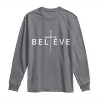 Cross Christian Religious Believe Blessed Faith Graphic Long Sleeve Shirt