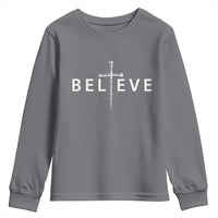 Cross Christian Religious Believe Blessed Faith Graphic Youth Sweatshirt