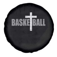 Christian Basketball Cross Spare Tire Cover Vintage Minimal Religious Faith