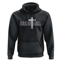 Christian Basketball Cross Hoodie Vintage Minimal Religious Faith