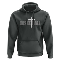 Christian Basketball Cross Hoodie Vintage Minimal Religious Faith