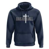 Christian Basketball Cross Hoodie Vintage Minimal Religious Faith
