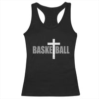 Christian Basketball Cross Racerback Tank Top Vintage Minimal Religious Faith