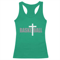 Christian Basketball Cross Racerback Tank Top Vintage Minimal Religious Faith
