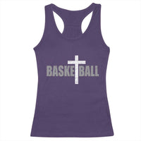 Christian Basketball Cross Racerback Tank Top Vintage Minimal Religious Faith