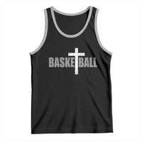 Christian Basketball Cross Tank Top Vintage Minimal Religious Faith