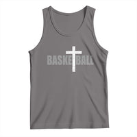 Christian Basketball Cross Tank Top Vintage Minimal Religious Faith