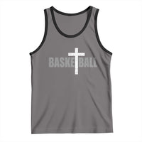 Christian Basketball Cross Tank Top Vintage Minimal Religious Faith