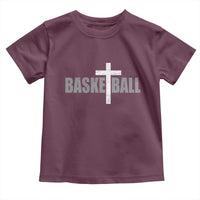 Christian Basketball Cross Toddler T Shirt Vintage Minimal Religious Faith