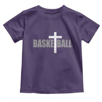 Christian Basketball Cross Toddler T Shirt Vintage Minimal Religious Faith