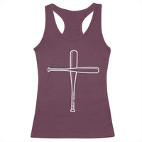 Cross Baseball Bats Racerback Tank Top Religious Christian Faith Sports Coach Pitcher