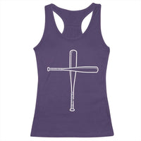 Cross Baseball Bats Racerback Tank Top Religious Christian Faith Sports Coach Pitcher